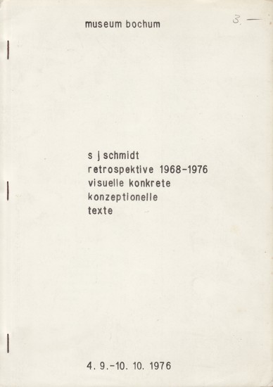 retrospektive 1968-1976. visuelle konkrete. konzeptionelle. texte