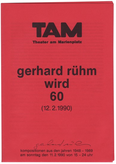 Gerhard Rühm wird 60 (12.2.1990)