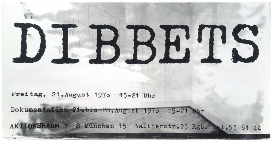 Dibbets. Freitag, 21. August 1970 15-21...
