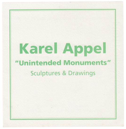 Karel Appel Unintended Monuments Sculptures &...