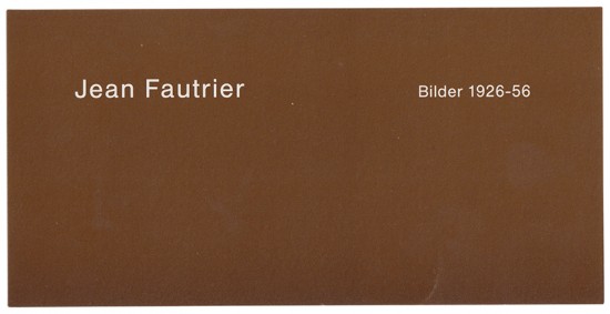 Jean Fautrier Bilder 1926-56