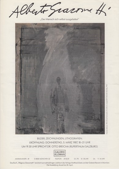 Alberto Giacometti 'Der Mensch sich selbst...