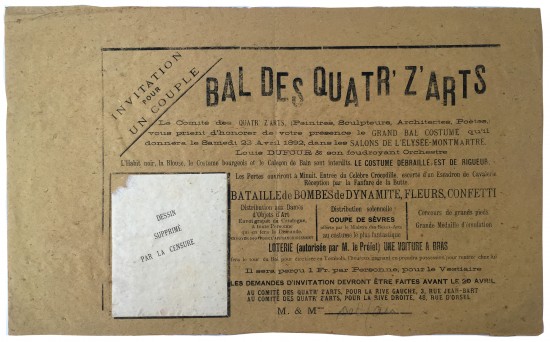 Bal des Quatr'z'Arts. Invitation pour un...