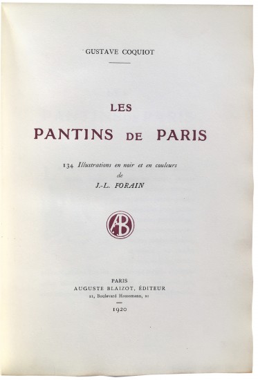 Les Pantins de Paris. 134 Illustrations...