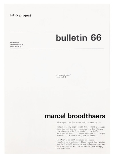 Art & Project Bulletin No. 66:...