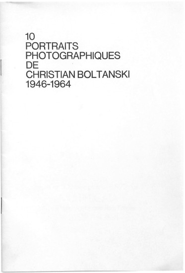 10 Portraits of Christian Boltanski. 1946...