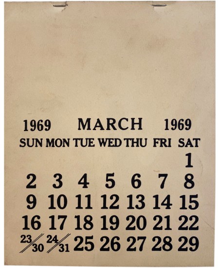 March 1969. (One month)