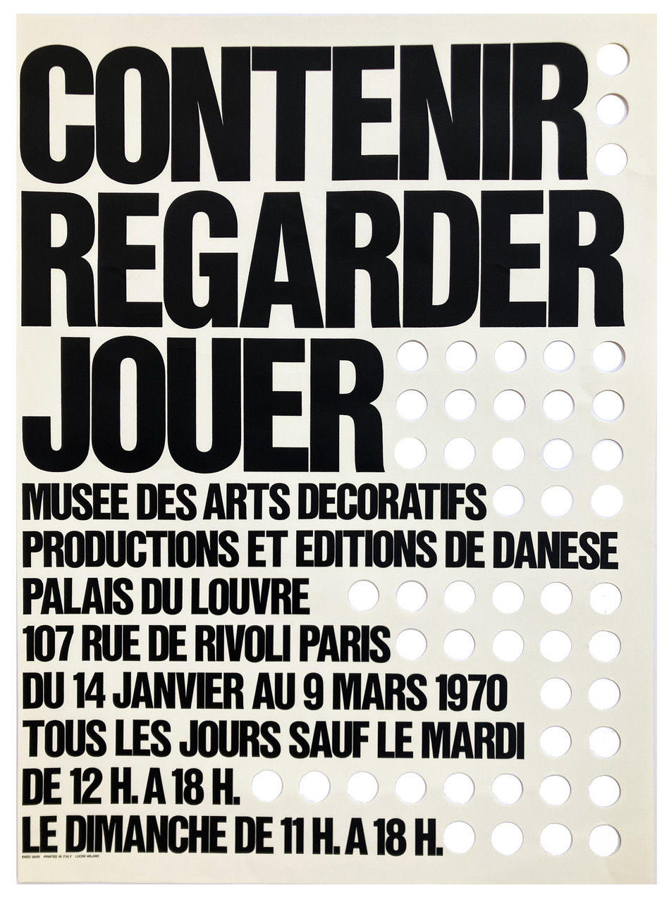 Contenir, Regarder, Jouer. (Exhibition Poster)