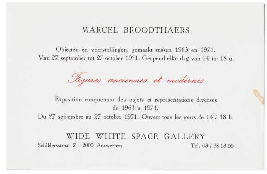 Marcel Broodthaers. Figures anciennes et modernes