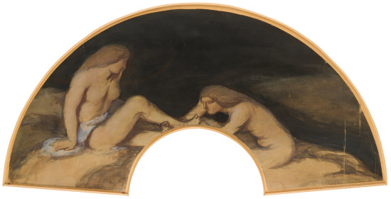 Fan Design: Two female nudes