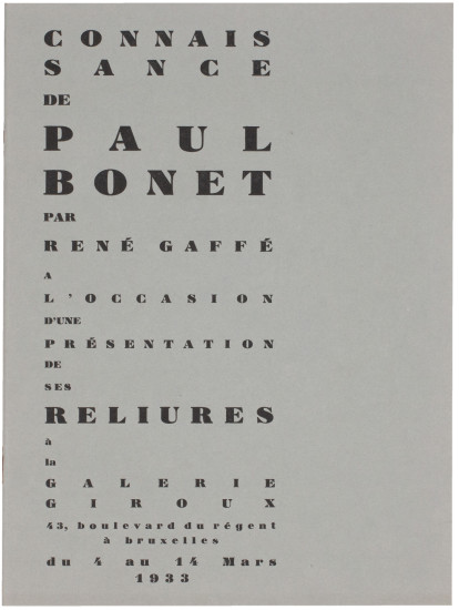 Connaissance de Paul Bonet ... à...